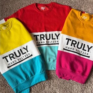 NEW TRULY Colorblock Sweatshirts - Red, Yellow, Orange